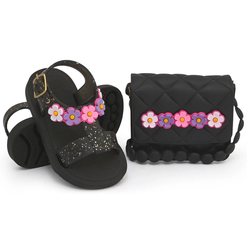 KIT JARDIM BABY ::: Sandália + Bolsa ::: 20% OFF