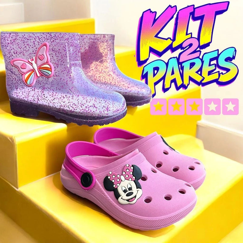 Kit 2 Pares ::: Galocha + Babuche Girl