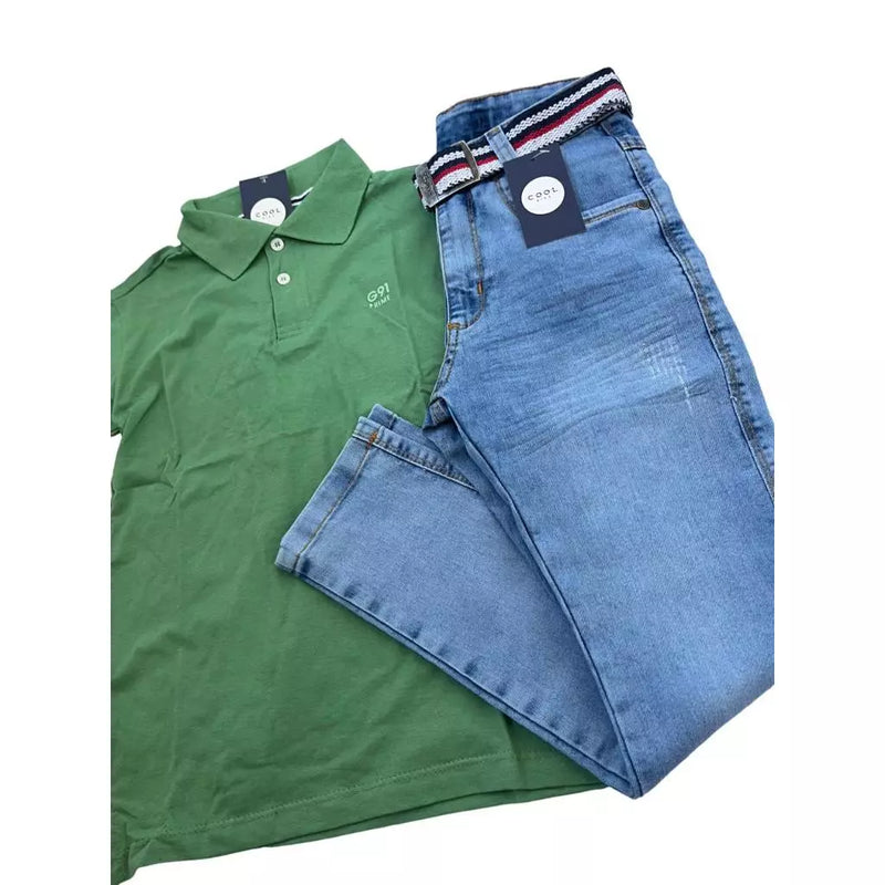 Conjunto Jeans Infantil Juvenil Masculino